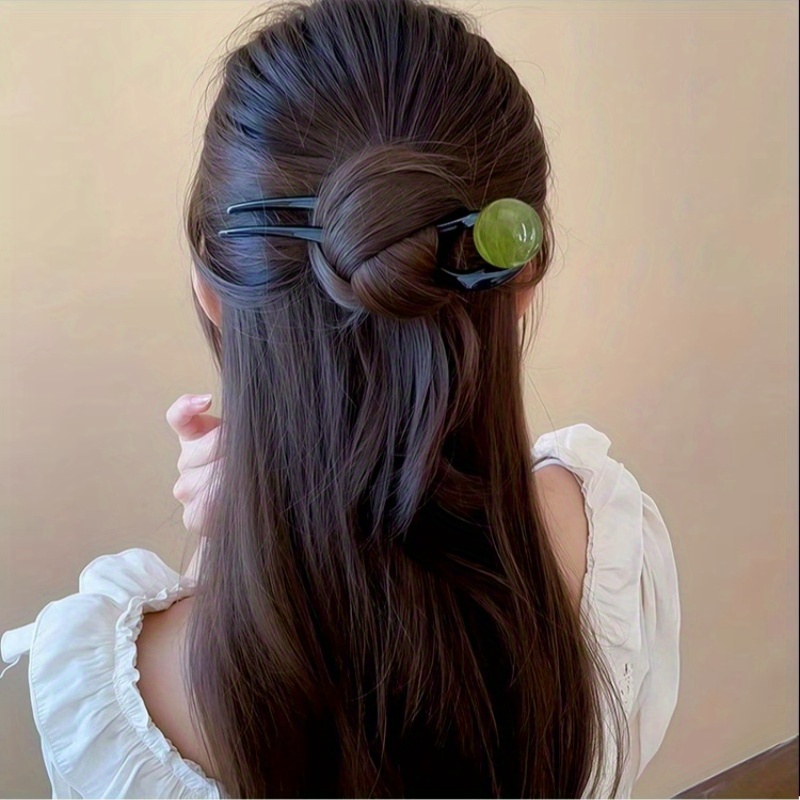 4pcs chinese  -shaped hairpins - elegant   with stained glass beads & black/brown/golden/tan colors, secure hold for bun hairstyles, wedding, formal events, role-play & everyday use - durable hairpins for women, traditional hair accessories (  options) - intricate patterns, sturdy u-shaped base,   for braids & buns, ideal for formal occasions & themed events Product details 5