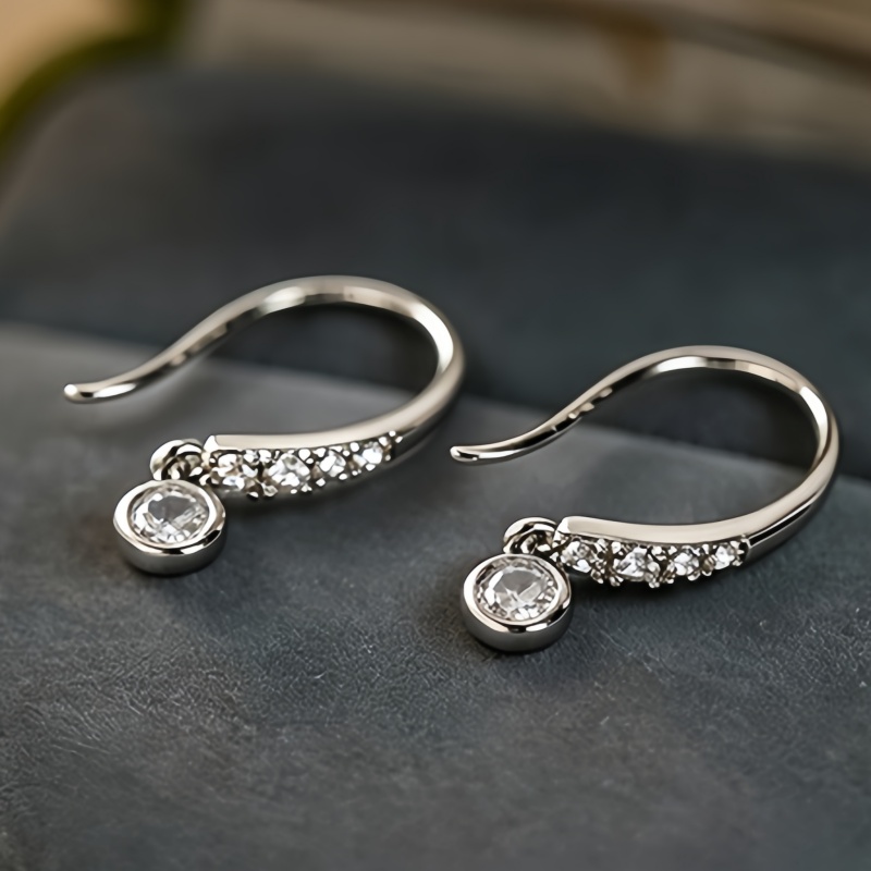 TEMU Boucles d'oreilles crochets en facile à incrustation de goutte de pour femmes, pour les fêtes, les banquets, les vacances, , l'élegance,