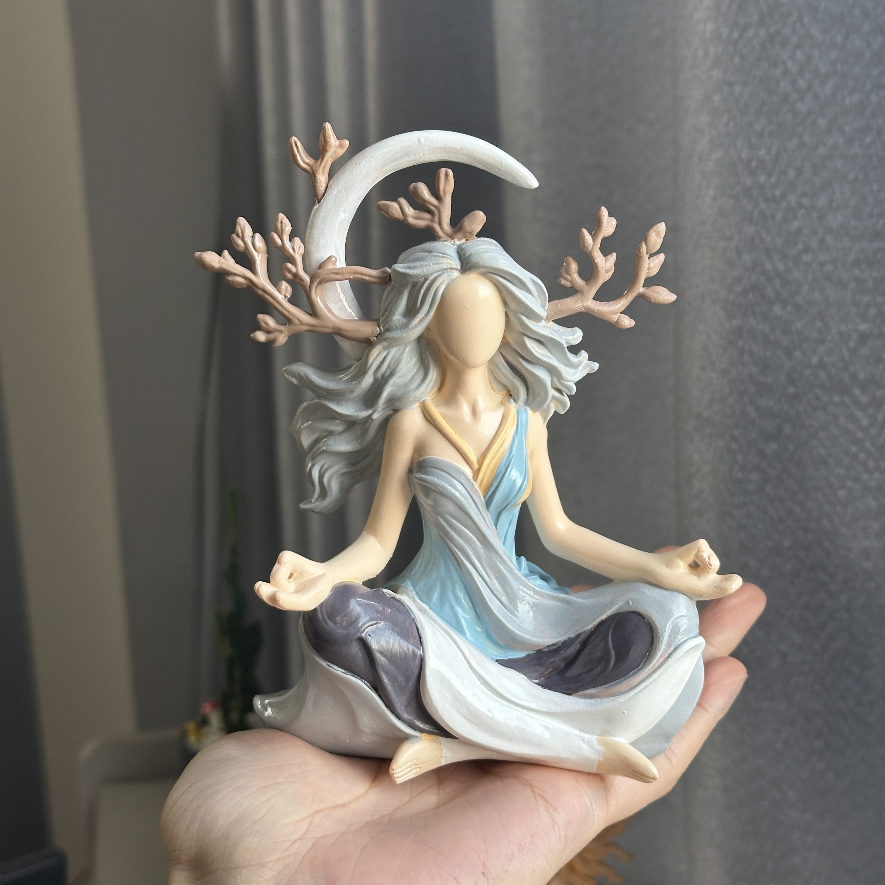 TEMU Statue de déesse méditante en résine - Sculpture de yoga bohème style Soleil/, décoration d'autel de table avec figurine de , cadeau de fêtes