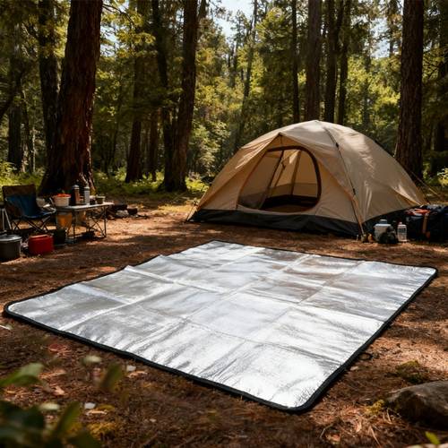 outdoor camping mat high quality moisture aluminum foil camping mat portable folding outdoor blanket with storage bag ideal for camping picnics rv additions picnic mats travel enthusiasts