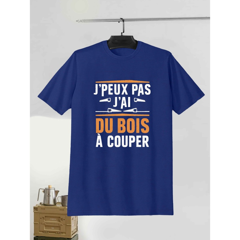 

T-shirt imprimé Bois SAW, T-shirts pour hommes, T-shirt décontracté à manches courtes pour l'été