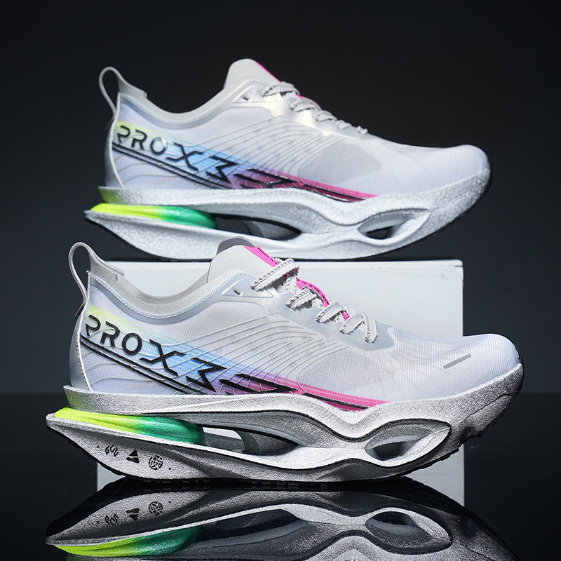 Carbon Plate Racing Running Shoes, Unisex Breathable Mesh Shock-Absorbing Running Shoes, Professional Marathon Training Athletic Shoes