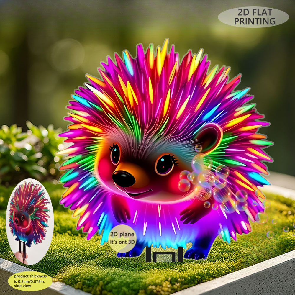 E-shop 2D Flach, . Leuchtender Igel Garten Erdloch- UV Aktivierte Neonfarbe, Kein Erforderlich, Leichte Outdoor/Indoor Dekoration Geeignet für