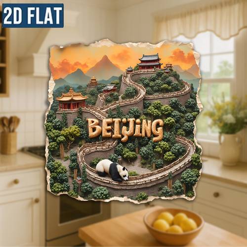 chinese themed fridge magnet suitable for travel gifts landmarks with park panda decor acrylic iconic for office decoration for china lovers 2d flat