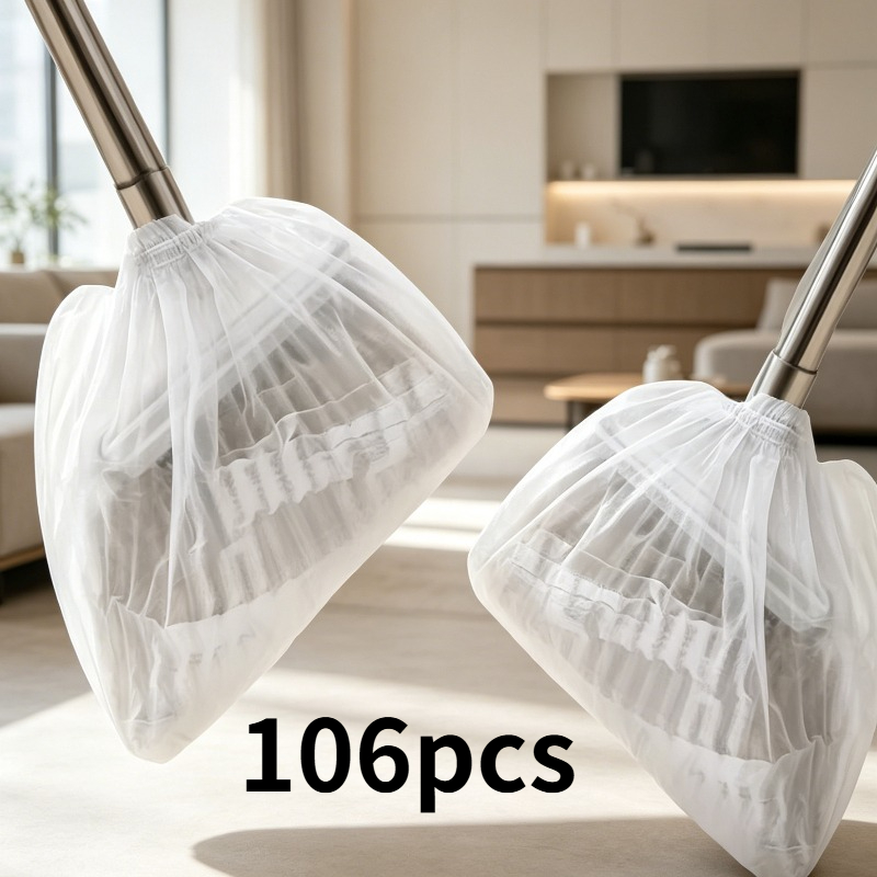 TEMU 106pcs Pack Disposable Electrostatic Dusting Broom Covers, Home Lazy Broom Covers, Strong Adsorption Of Pet Hair And Dust , Dust-free Cleaning