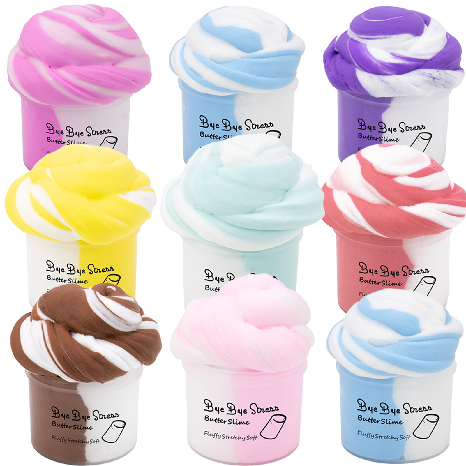  . zweifarbiger butter-schleim,  , flauschig, nicht klebend, diy-entspannungs-schleim-sensorikspielzeug, kinderpreise, zappelspielzeug für mädchen jungen, gastgeschenke für geburtstagsfeiern, kleine geschenke für weihnachten halloween