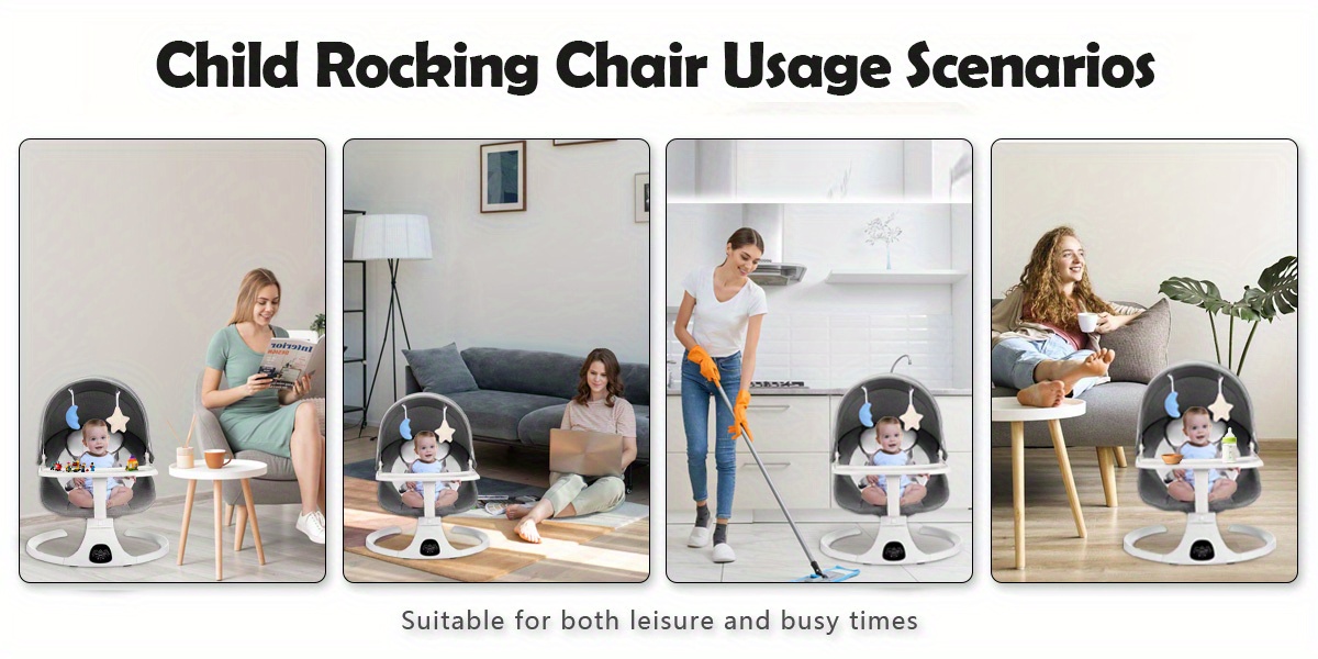 portable 5 speed rocker with music remote control and for suitable for 0 9 months 5 20 lbs gray details 1