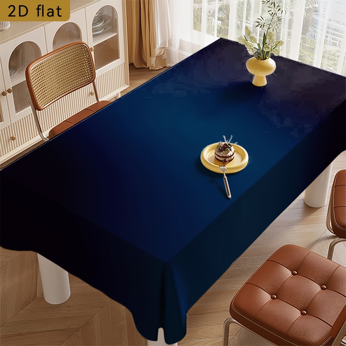TEMU Nappe dégradée bleu marine foncé, 1 pièce, convient pour de l'Indépendance américaine, Diwali, Juneteenth et Pâques. Nappe carrée à imprimé flou