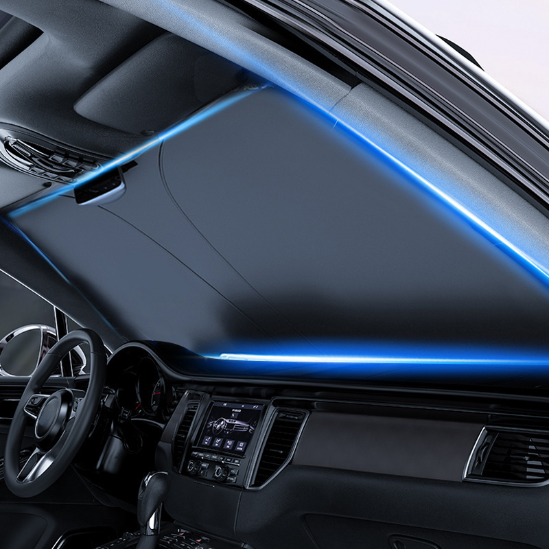A Portable Universal Car Windshield Sunshade - An Interior Heat-insulating Front Windshield Cover, Summer Car Front Sunshade, Uv Protection And Heat Insulation Umbrella