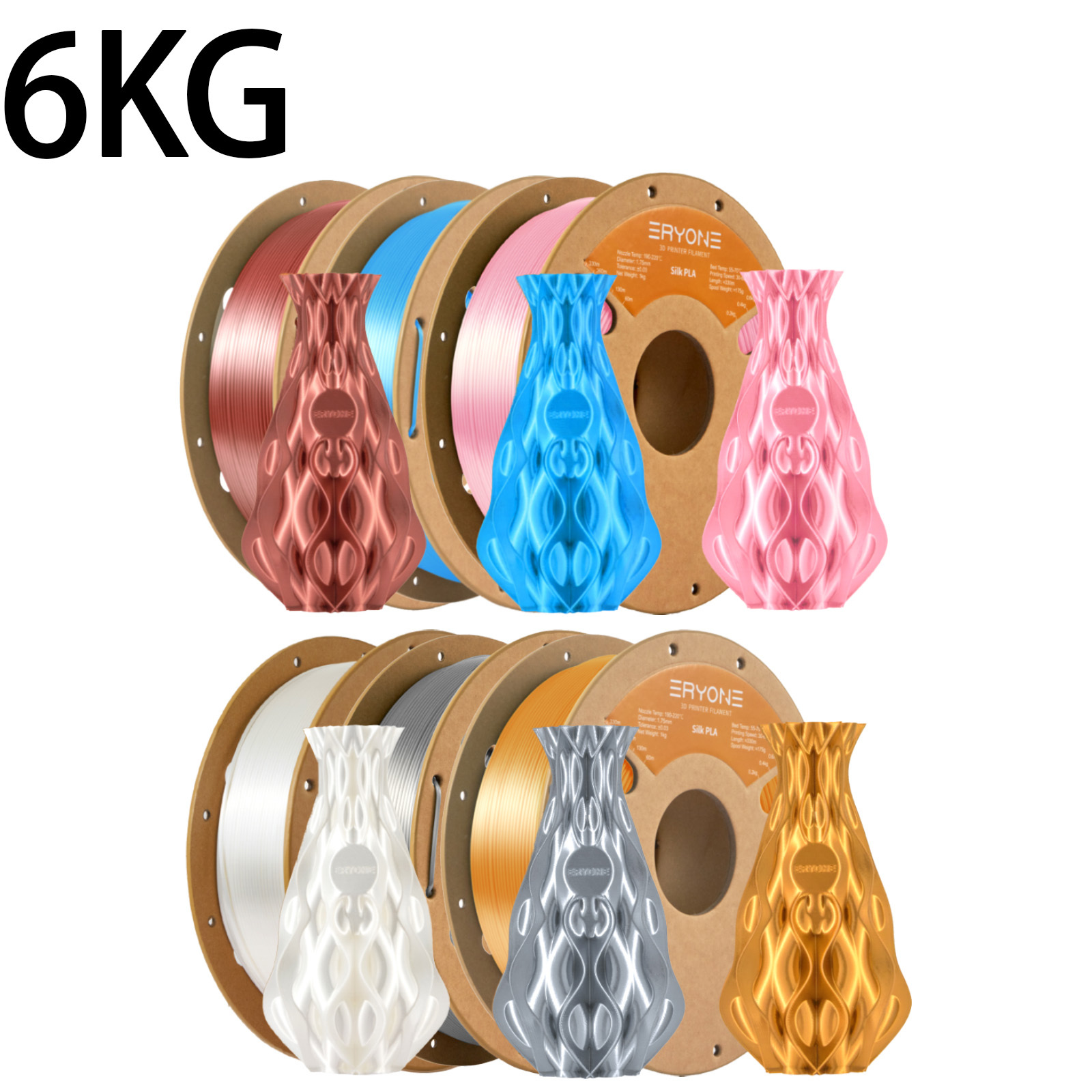 Image of Eryone Pla- 1.75mm +/- 0.03mm, 3d Printing Material, In Color Mixes, Compatible With Most Fdm Printers, Easy And Vibrant Color