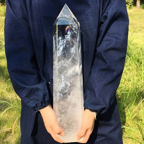 exquisite natural transparent quartz crystal rod mineral specimen loose gemstone home decoration and unique gift for easter or valentines day