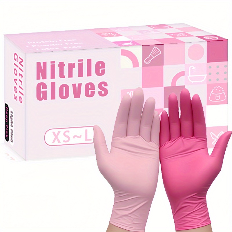     80pcs light pink dark   gloves home cleaning kitchen cooking pet bathing nail art painting disposable gloves