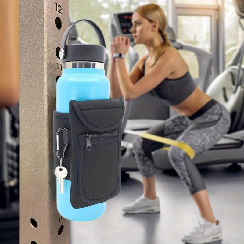Magnetic Water Bottle Sleeve Pouch Magnetic Water Bottle Holder Multi Purpose Magnetic Bag for Gym Office & Travel Smartphones, Keys, Cards - Hands-Free Workout Mount for Treadmills, Benches, Equipment - Essential Fitness Storage Pouch