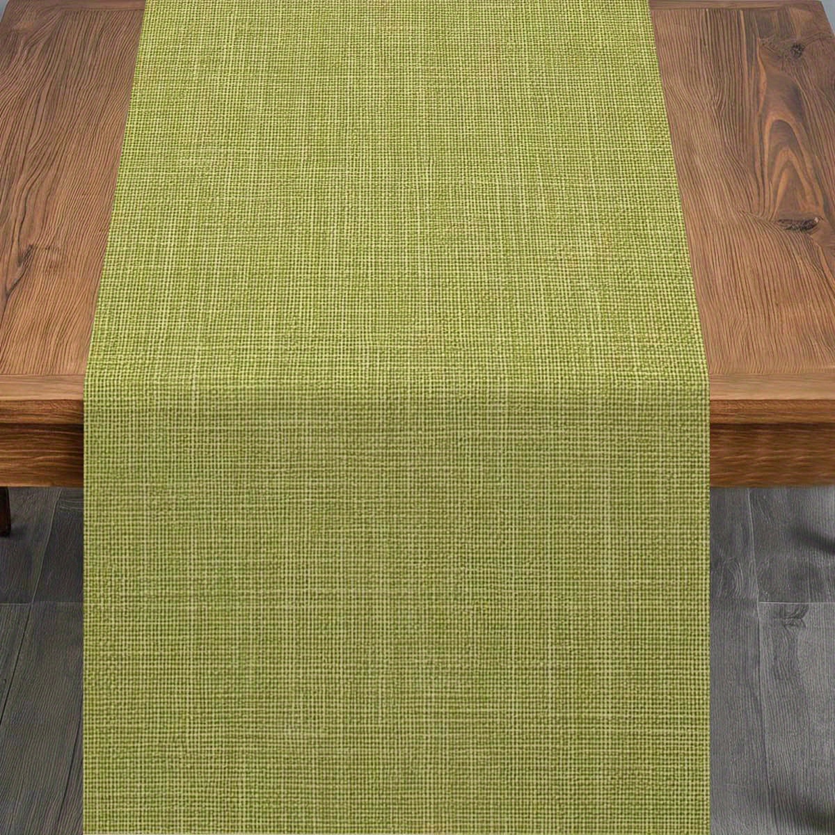 TEMU 1pc Moss Green Solid Print Table Runner | Fall Winter Minimalist | Nordic Modern Artistic Style | Fresh Atmosphere | Pure Moss Green Solid