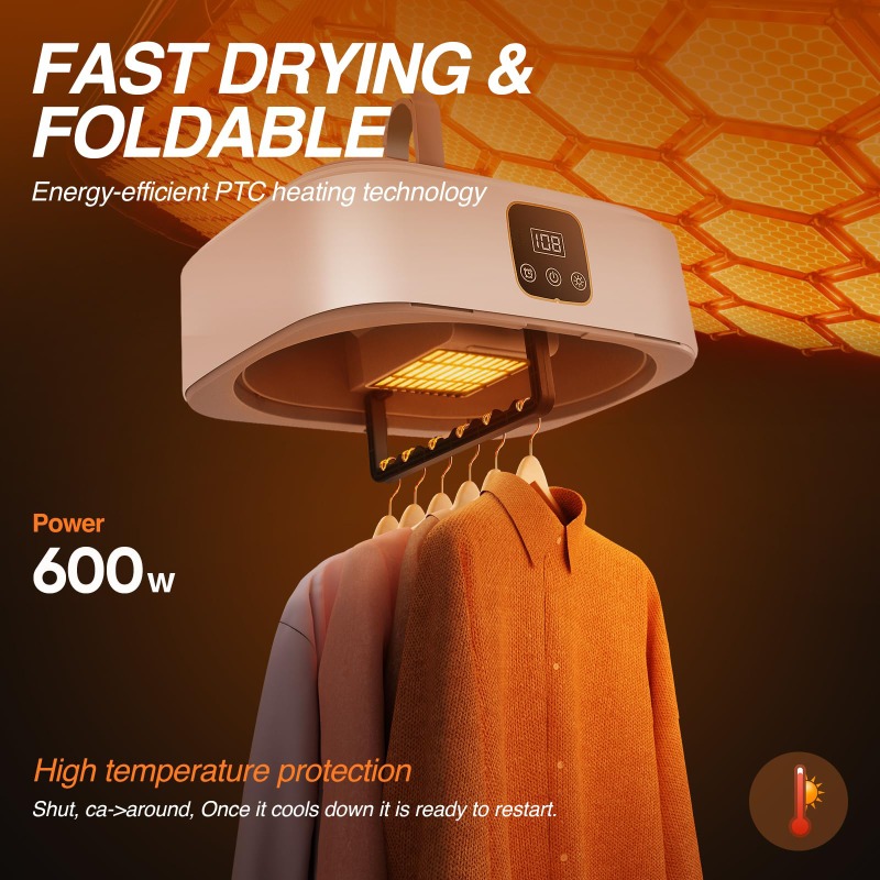 jkuoo home portable clothes dryer   temperature   drying smart temperature control   dryer suitable for   durable abs material space saving design with integrated handle ideal for travel apartments
