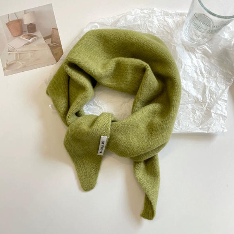 TEMU 1pc Of Warm Wool Blend Triangular Scarf, A New Winter Shawl In Triangle Style