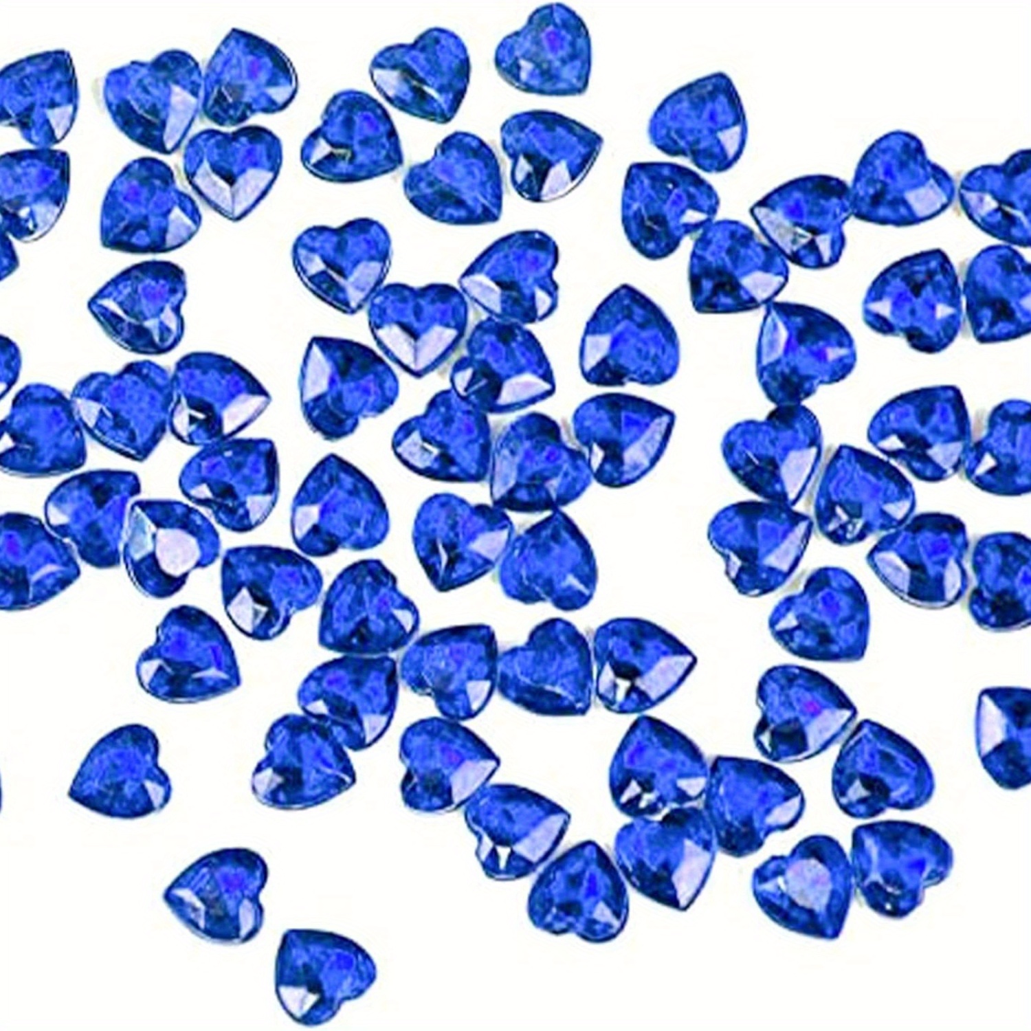 Image of 160 Blue Glitter Heart Diamond Acrylic Decor - Reusable For Weddings/ Christmas/ Valentine's Day, Vase Filler, Table Confetti (shimmering Party Bridal Shower Decor)