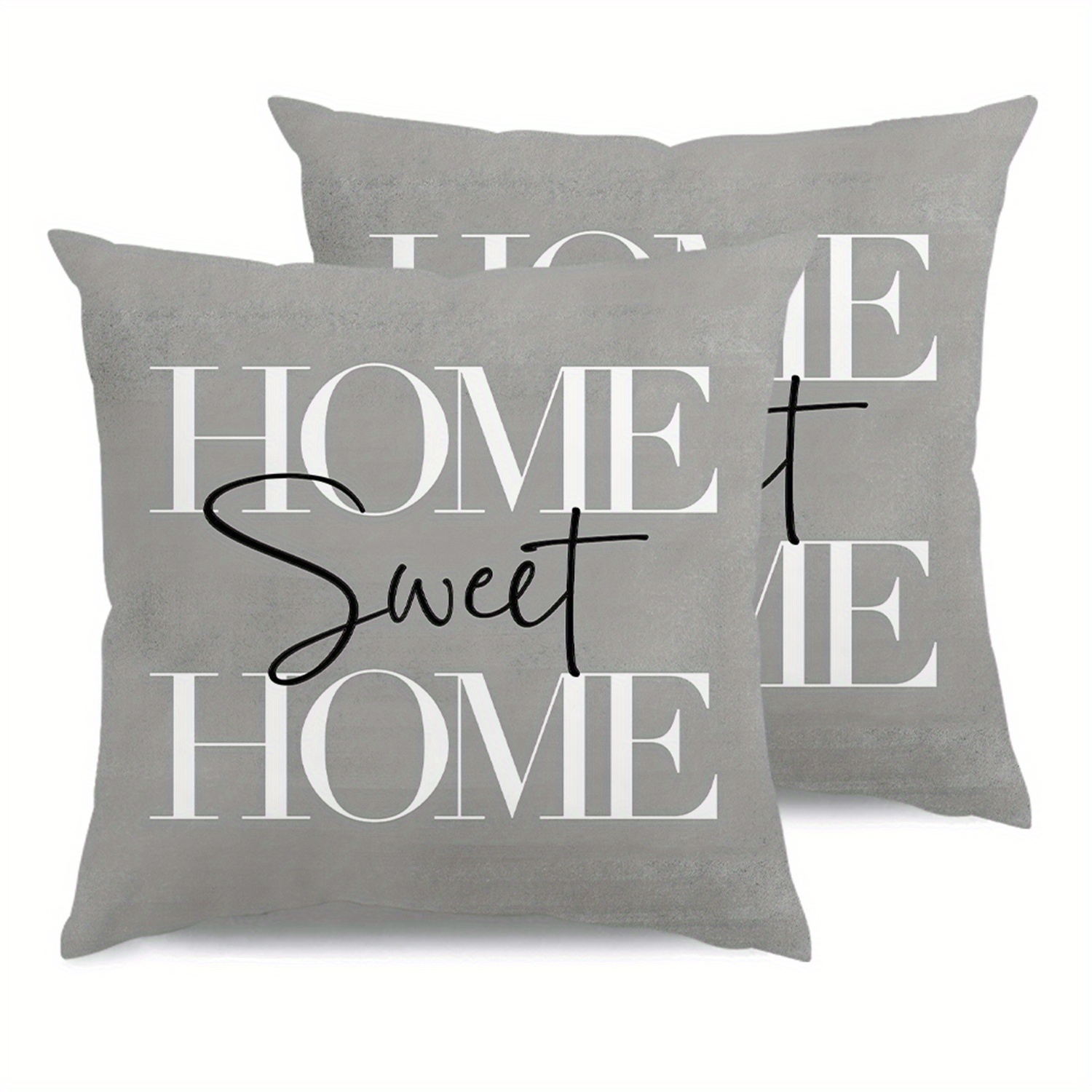 Image of 2pcs Spring Gray Throw Pillow Covers Cushion Case Decorations For Sofa Couch