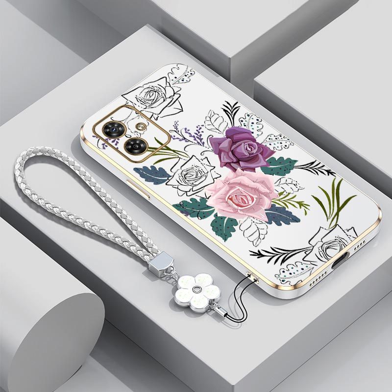 

Chic G54 Art Rose Case For Moto G54 Made Of Electroplate With For Fashion