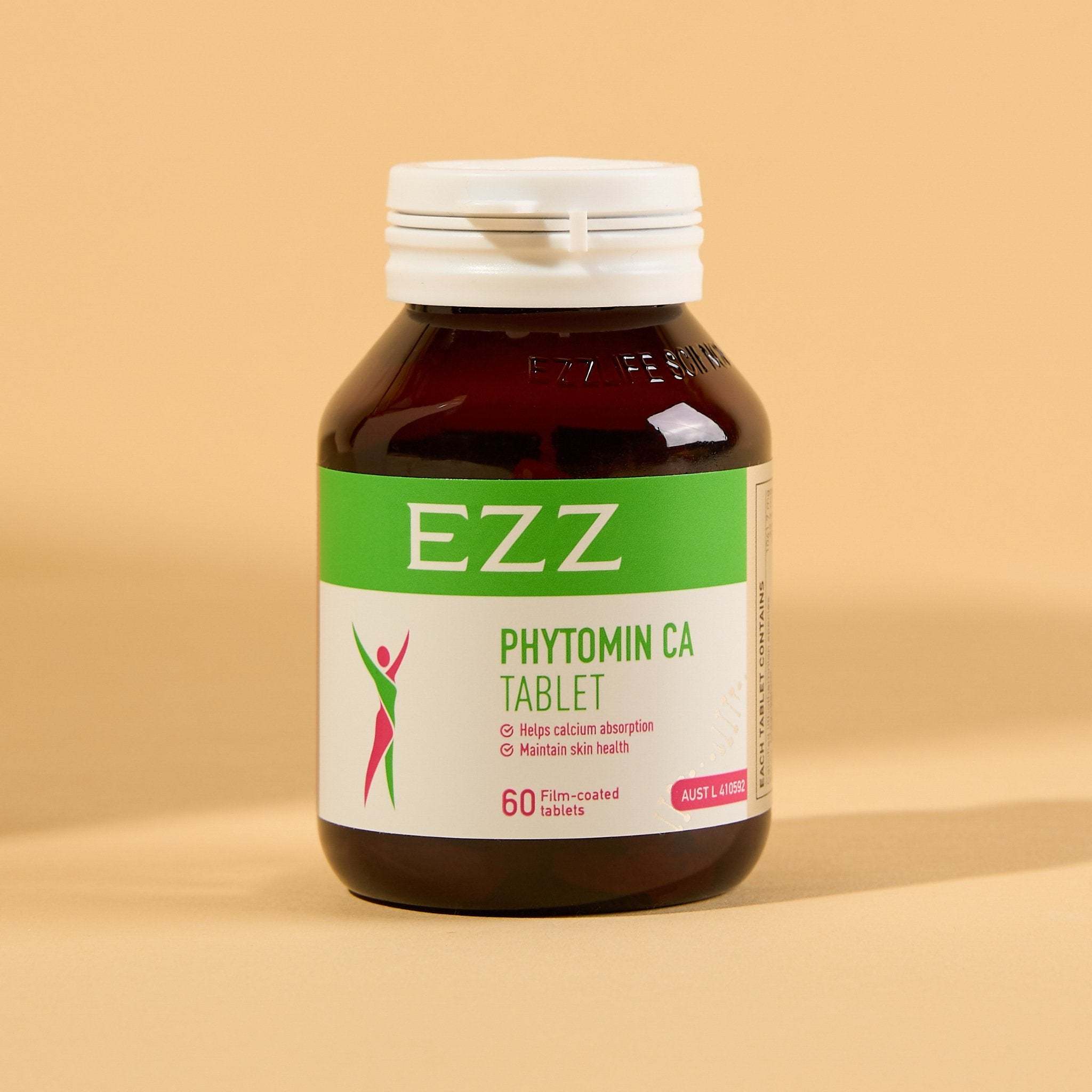 60 Tablets EZZ Phytomin CA Calcium Supplement with Vitamin D3, K2 & Magnesium - 98% Absorption, 72 Trace Minerals, Ocean-Sourced for Bone Health & Joint Support, Vegetarian Formula, Patriotic Packaging, Collagen Included