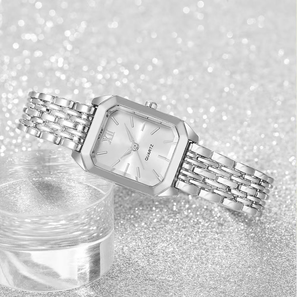 1 stuks Dames Modieus Luxe Vierkante Handwijzer Quartz Horloge - Perfect voor het Koppelen van Jurken of Dagelijks Gebruik, Creëert een Verfijnde Look, Ideaal Cadeau voor Vrouwen, Moeders, Vriendinnen, Geliefden en Familie