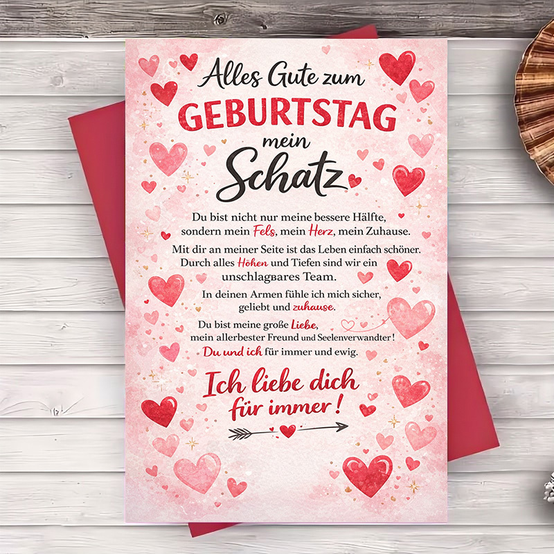 Image of 1 Greeting Card + 1 Enveloperomantic Birthday Greeting Card With For Partner 1 Anniversary Perfect For Spouses Couples And Appreciation