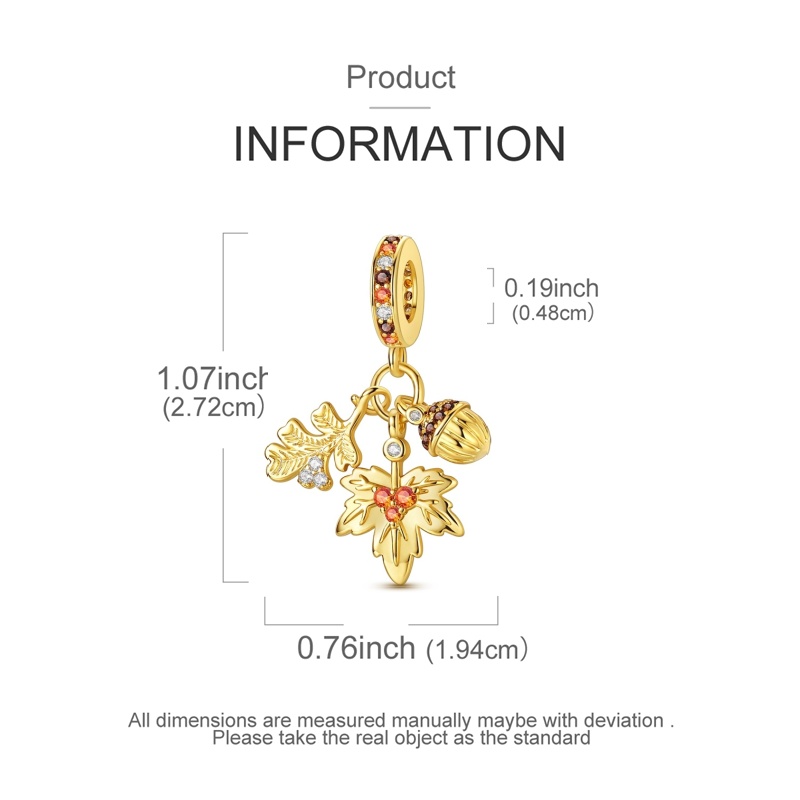 Women's Golden Maple Leaf Nut Bead Accessory