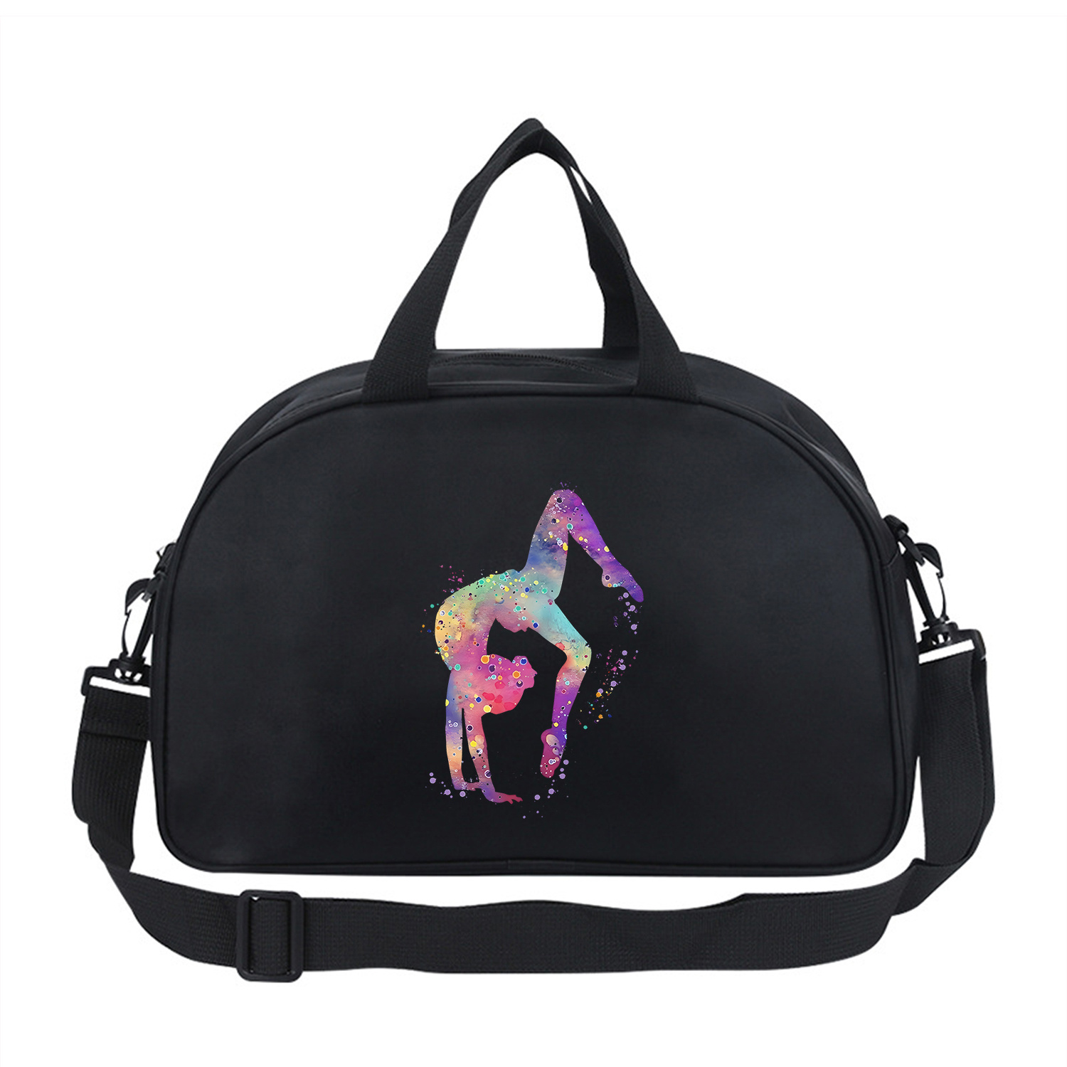 E-shop Tragetasche für Damen, stilvolle Tasche mit Tanz-Aufdruck, geräumige Reise- & Sporttasche – leicht, , faltbar, Umhängetasche mit verstellbarem