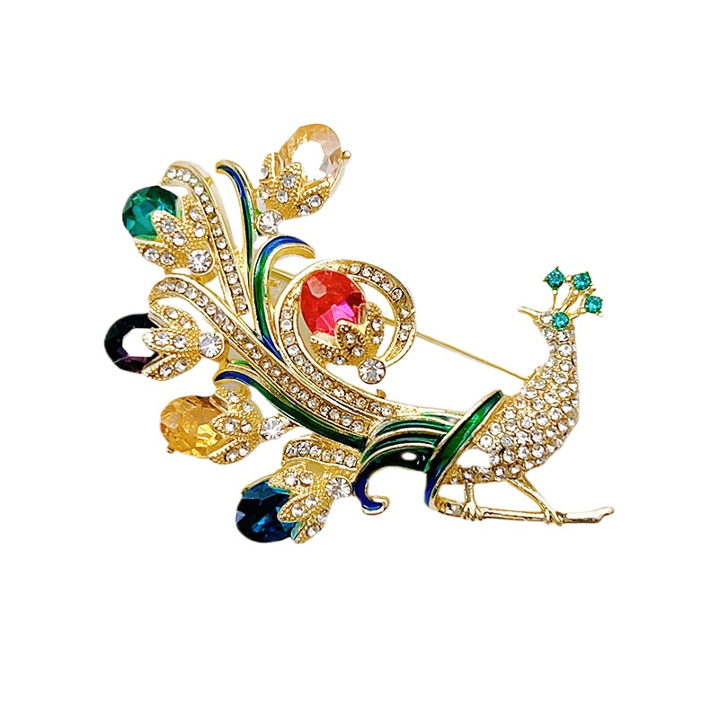 High Quality Shiny Elegant Pearooster Brooch Women Suit Corsage And Jewelry
