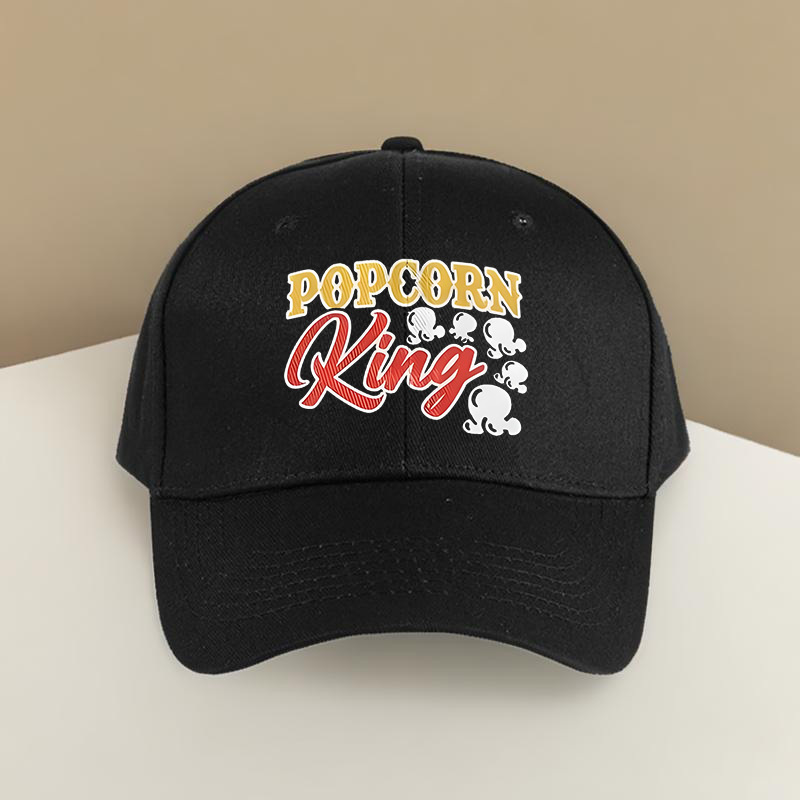 

1pc "popcorn King" Graphic Baseball Cap - Adjustable, Lightweight & Comfortable | High-quality, Polyester | Casual Streetwear Accessory For