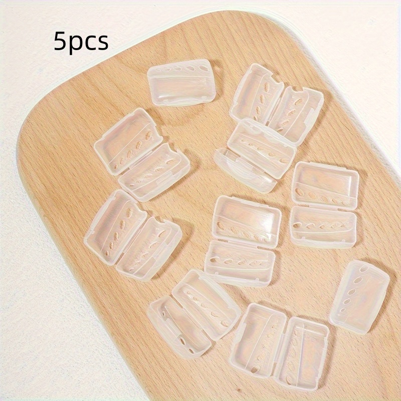 Image of 5pcs Pack Hygienic Toothbrush Head Caps - Transparent Dustproof Suitable For Home & Travel, Compatible With Standard Toothbrushes - Brush Head Covers, Compact & Organize Protector For Travelers