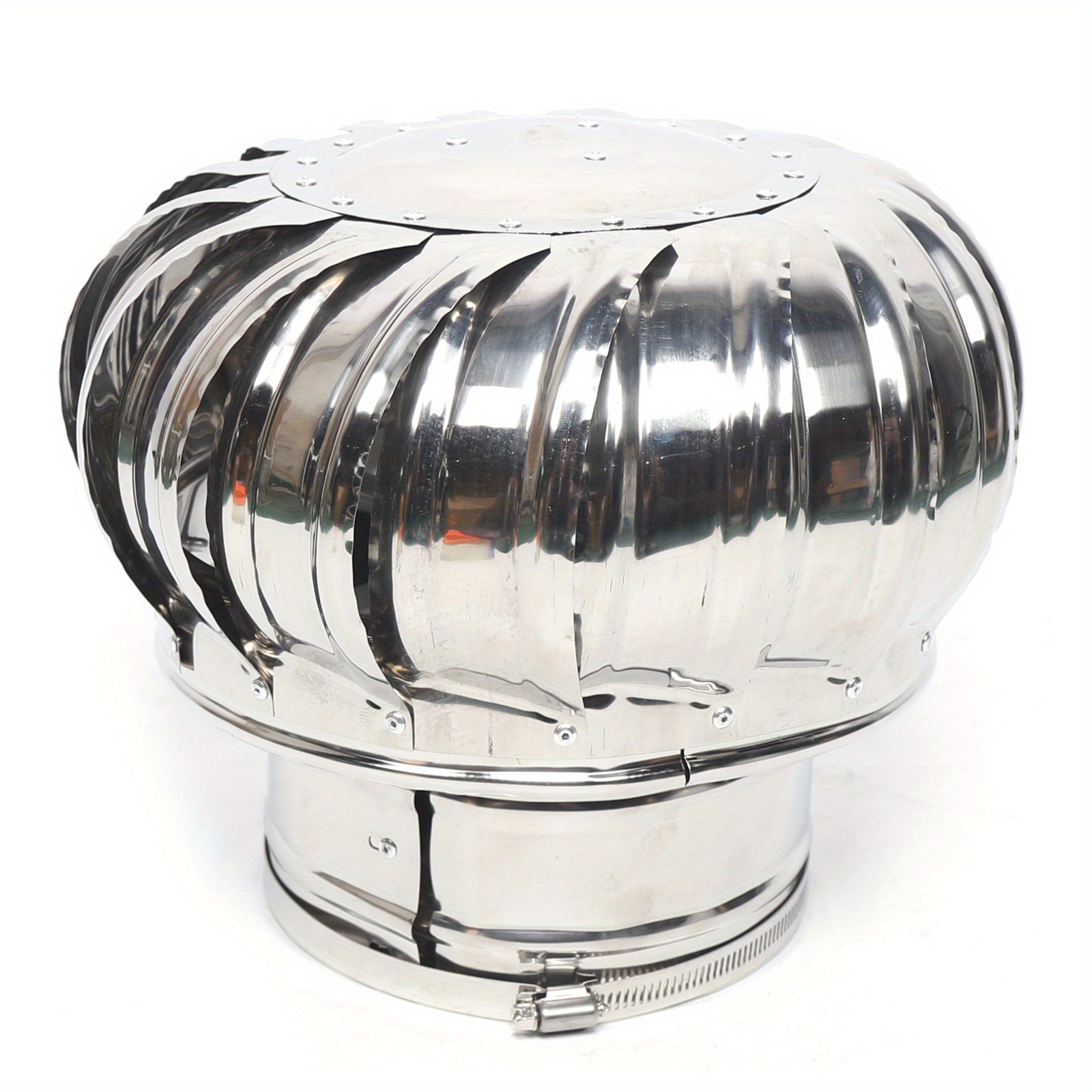 Ventilator For Roofs Made Of Stainless Steel, Featuring A Wind-driven Hood And Turbine, Suitable For Industrial , Agricultural Areas, And Residential Spaces