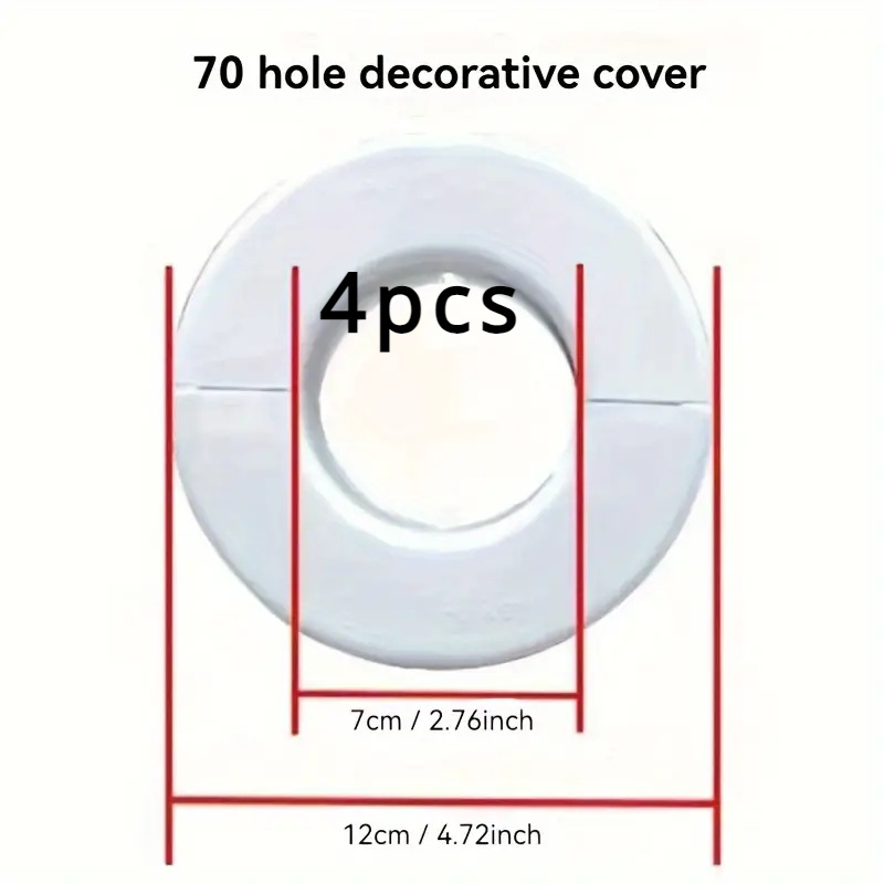 4 pack white plastic air conditioner hole covers pp material pipe hole decorative caps protective wall mounted covers for 1 97 2 36 2 76 3 15 holes details 6