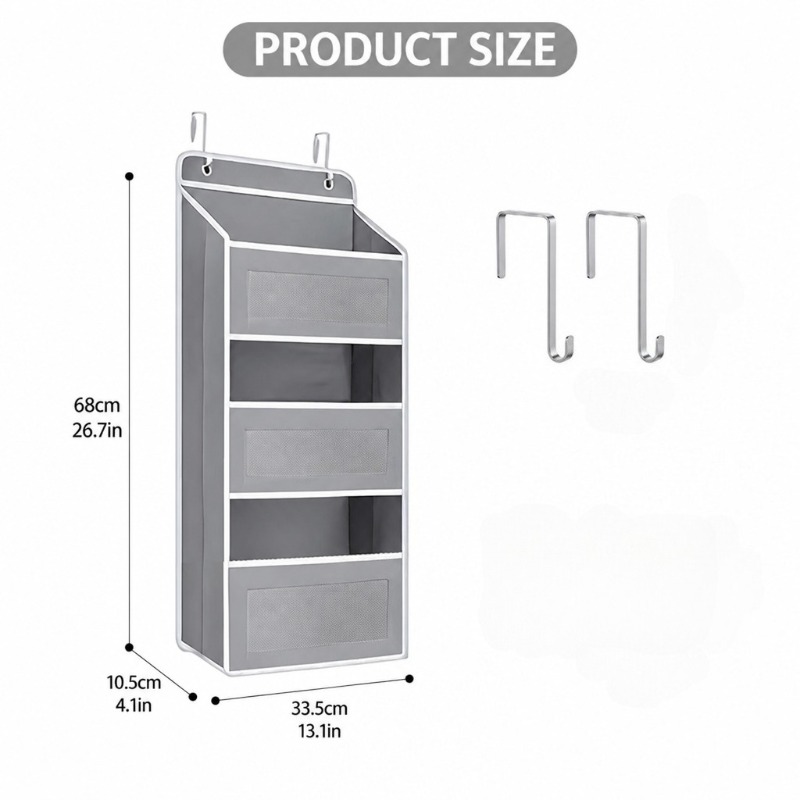 TEMU Back-to-school Dormitory Decoration, Dorm Room Setup, 3-tier Door-back Hanging Storage Organizer, Large Capacity Wardrobe Storage Bag, Very