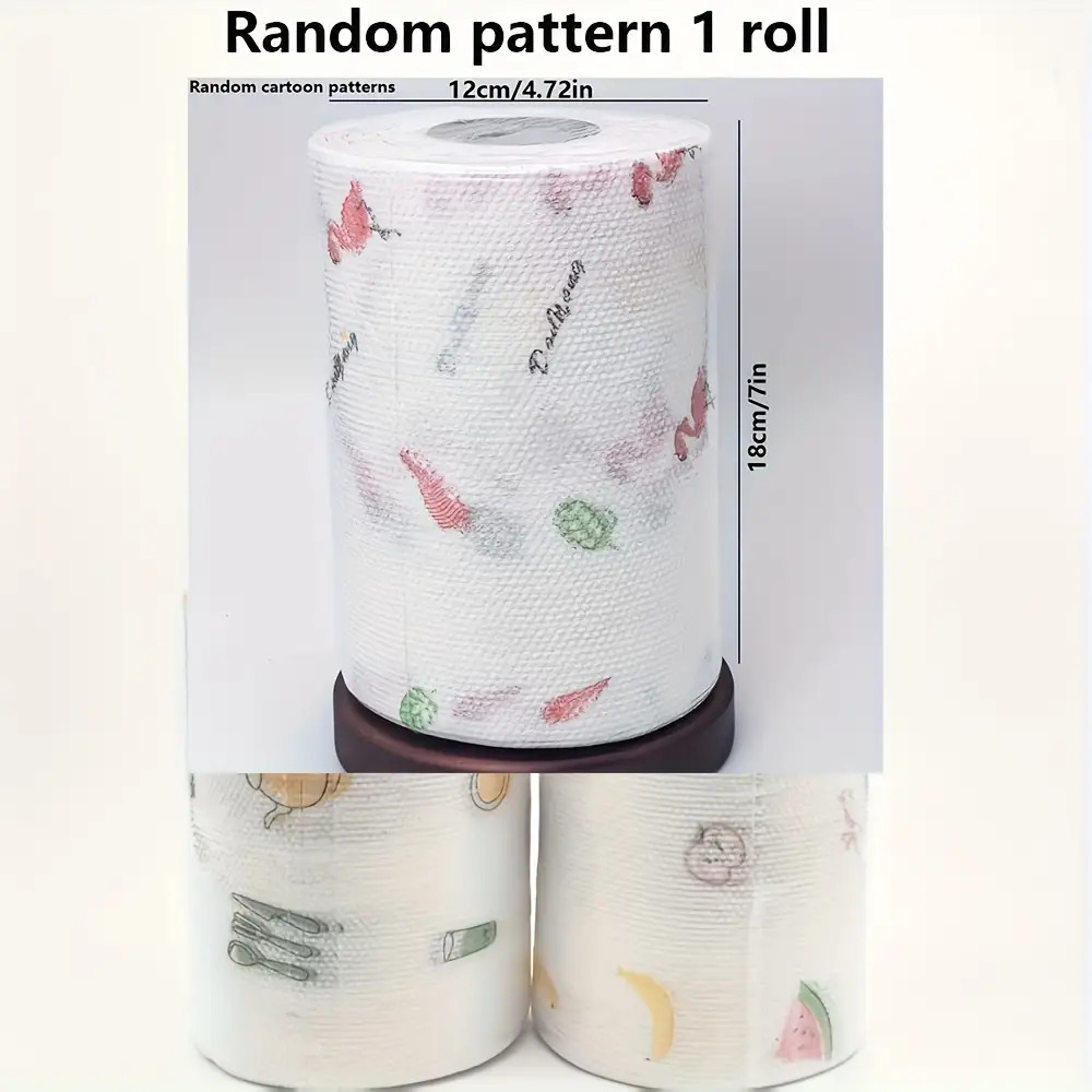 TEMU High Efficiency "800 Times Disposable Kitchen Paper Towel Roll - Household Cleaning ( Styles) Lazy Rag, Use Scene Kitchen, Living Room, Bedroom, Outdoor, Holiday Party