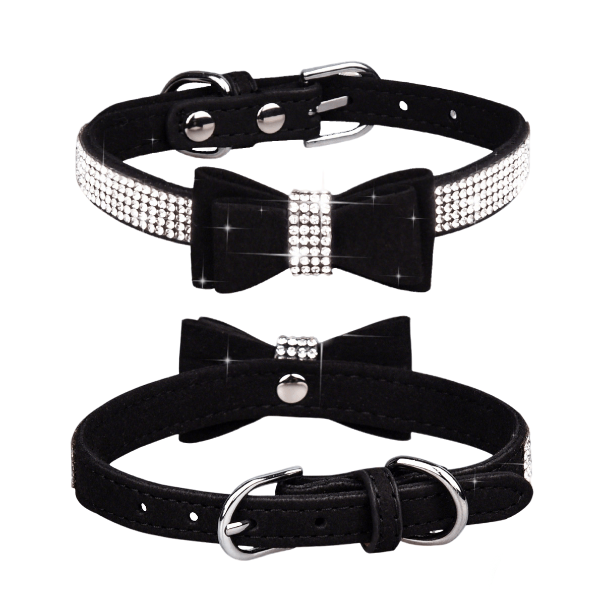 Rhinestone Bow Pet Collar in 5 Colors