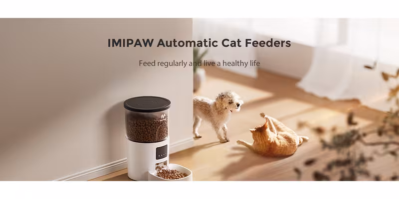 automatic cat feeder 3 pet food dispenser with wireless app to 20 m timed programmable portion control backup easy setup 10 meals day for cats and puppies no wifi required Product details 0