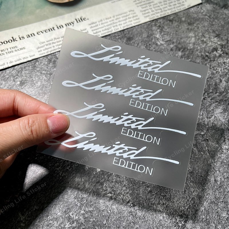 Image of 4 Edition Motorcycle Stickers, Featuring English Letters, Creative , Waterproof And Durable, Can Cover Scratches, Suitable For Decorating Bumpers, Fuel Tanks, And Side Panels