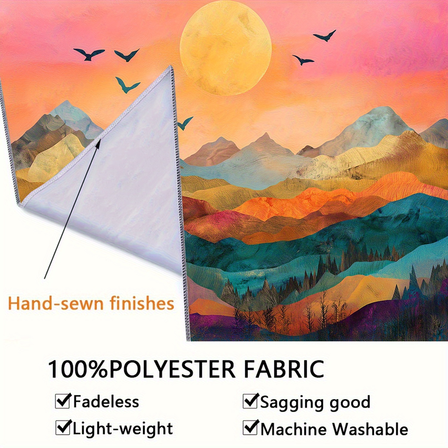 Vibrant Mountain Landscape Tapestry Wall Hanging For Bedroom Home_voghion.com