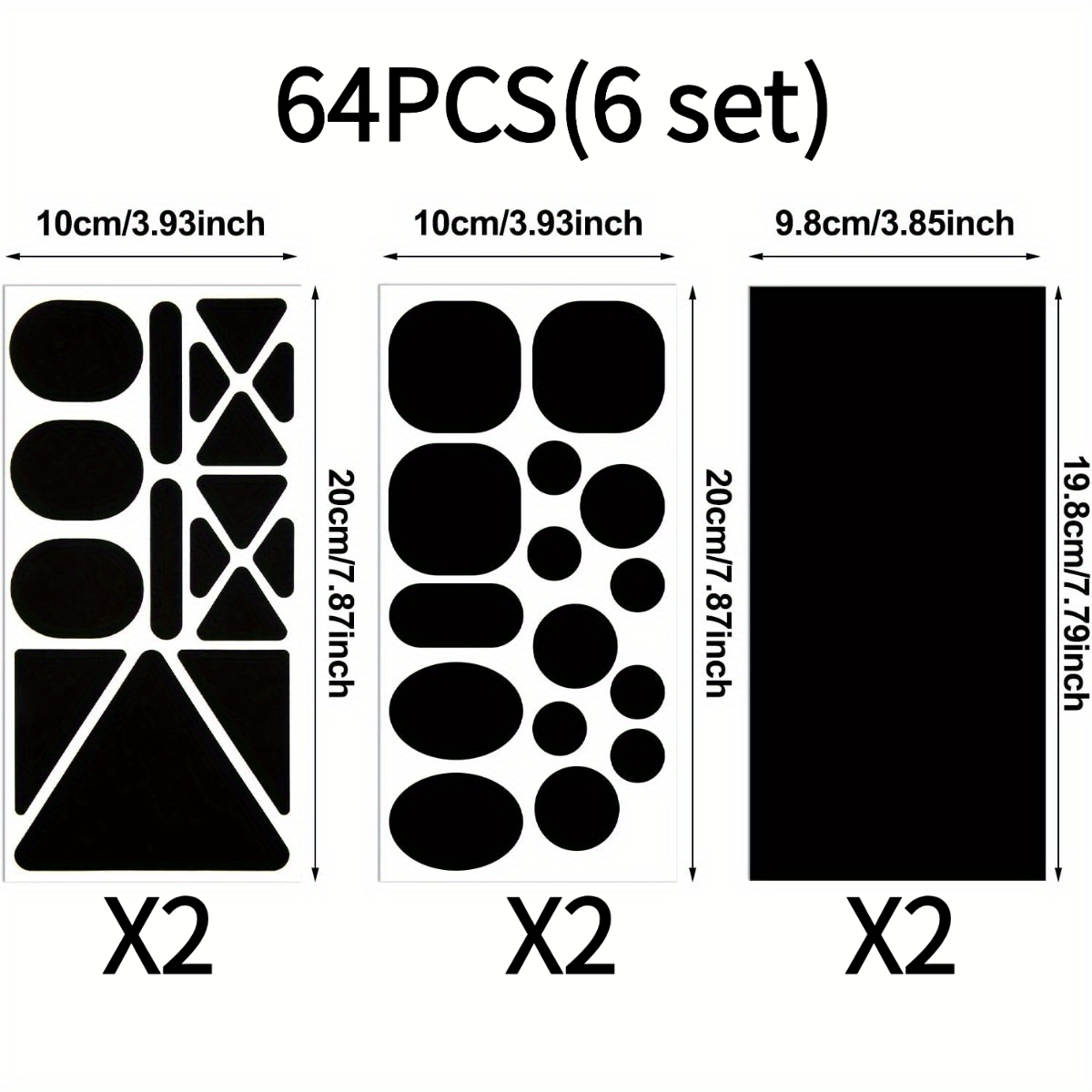 TEMU 64pcs (6 Sheets) Nylon Patches Self-adhesive Patches, Sizes And Shapes, Suitable For Clothing, Suitable For Down Jackets, Tent Jackets, Coats,