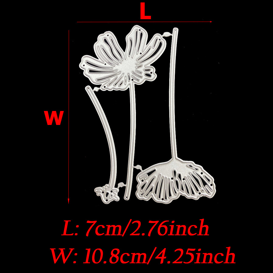 Image of Lotus Cutting Dies Flower Metal Embossing Stencil For Scrapbooking Album Paper Greeting Cards Making
