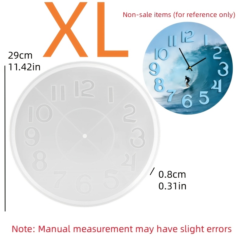TEMU Resin Silicone Mold, Extra-large Arabic Numeral Clock Dial Silicone Mold, Various Sizes, Clock Silicone Mold Ornament Mold, Diy Resin Dial Mold,