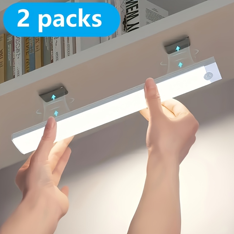 item picture 2 wireless led cabinet lights with motion sensor usb rechargeable   white and warm white suitable for cabinet lighting kitchen stairs office christmas and thanksgiving gift