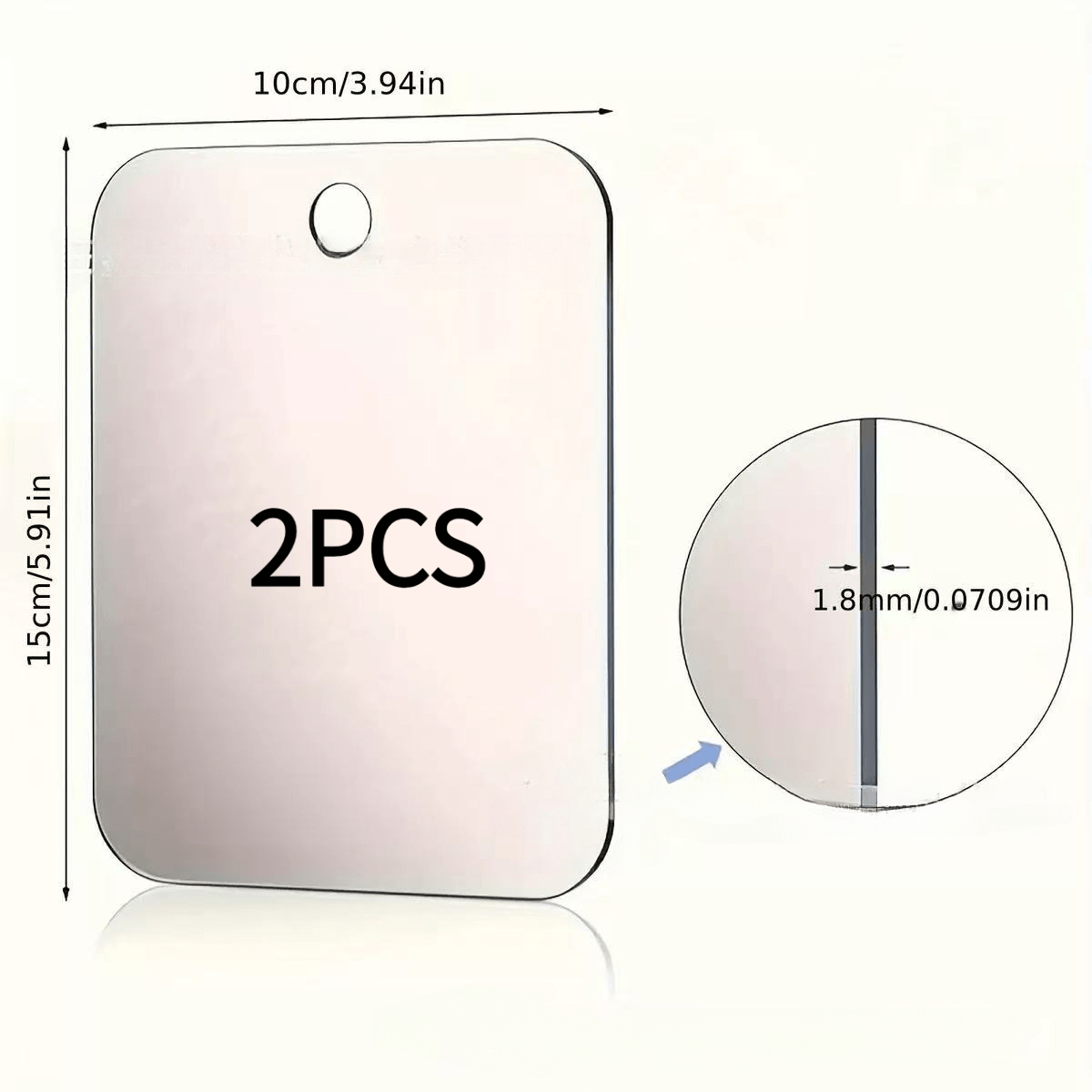TEMU Shatterproof Fogless Shower Mirror Suitable For Shaving - No-fog Wall-mounted Bathroom Mirror With Technology, Hanging Shaving Mirror For Men,