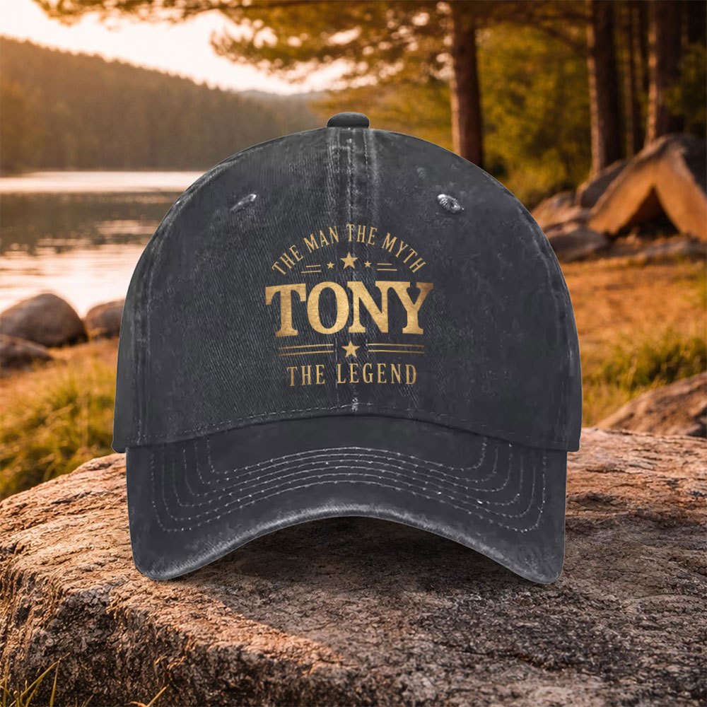 TEMU 1pc Tony Letter Print Washed Duckbill Baseball - Adjustable Unisex Suitable For Golf, Casual Wear & Outdoor, Lightweight Machine-washable With