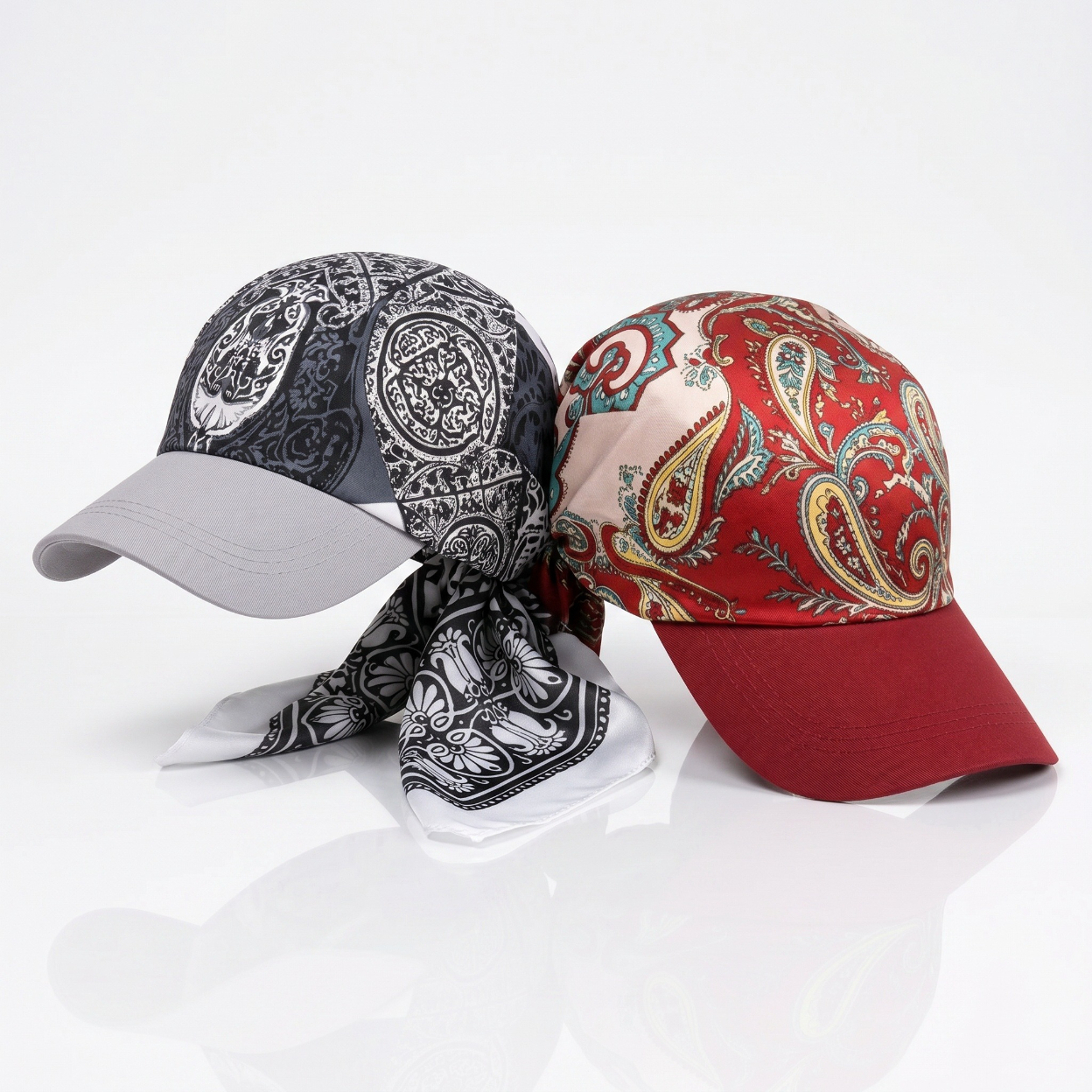 Women's Bandana Visor Self-tie Headscarf Hat With Brim Summer Beach Tie-back Cap