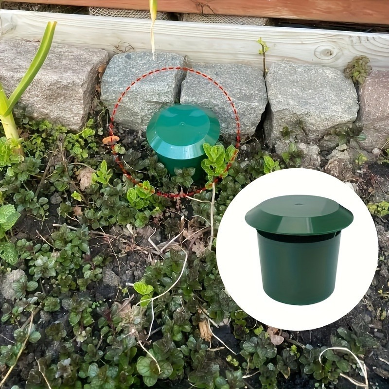 Capcană din plastic pentru melci și melci - Control non-toxic de înaltă calitate a dăunătorilor de grădină, fără rău pentru legume și flori, capcană verde durabilă pentru agricultura urbană și grădinile de acasă, 10x11cm