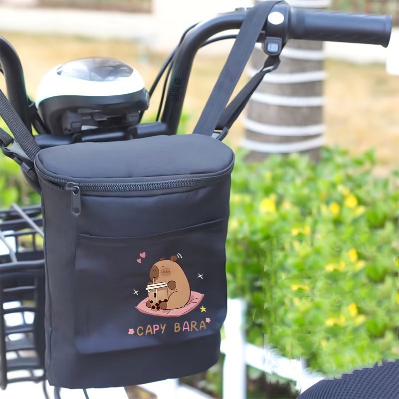 TEMU 大容量バイクハンドルバッグ ヘルメットバッグ フロント付きハンドルバッグ 電動自転車・バイク用 生地製 収納と便利さを兼ね備えたデザイン