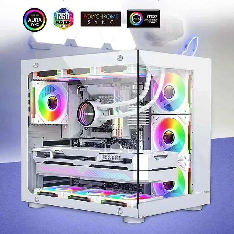 ldpcsj ventilador de prisma 4 pro para gaming, computadora, ventilador argb con termostato y sincronización pwm, base de refrigeración para portátil, ventilador para carcasa de escritorio