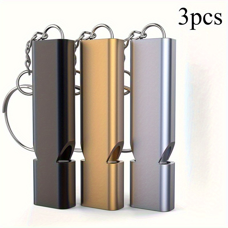 TEMU Pack Of 3 Emergency Whistle With Lanyard, Referee Whistle, Sports Whistle, Safety Whistle, Survival For Outdoor Activities And Competitions